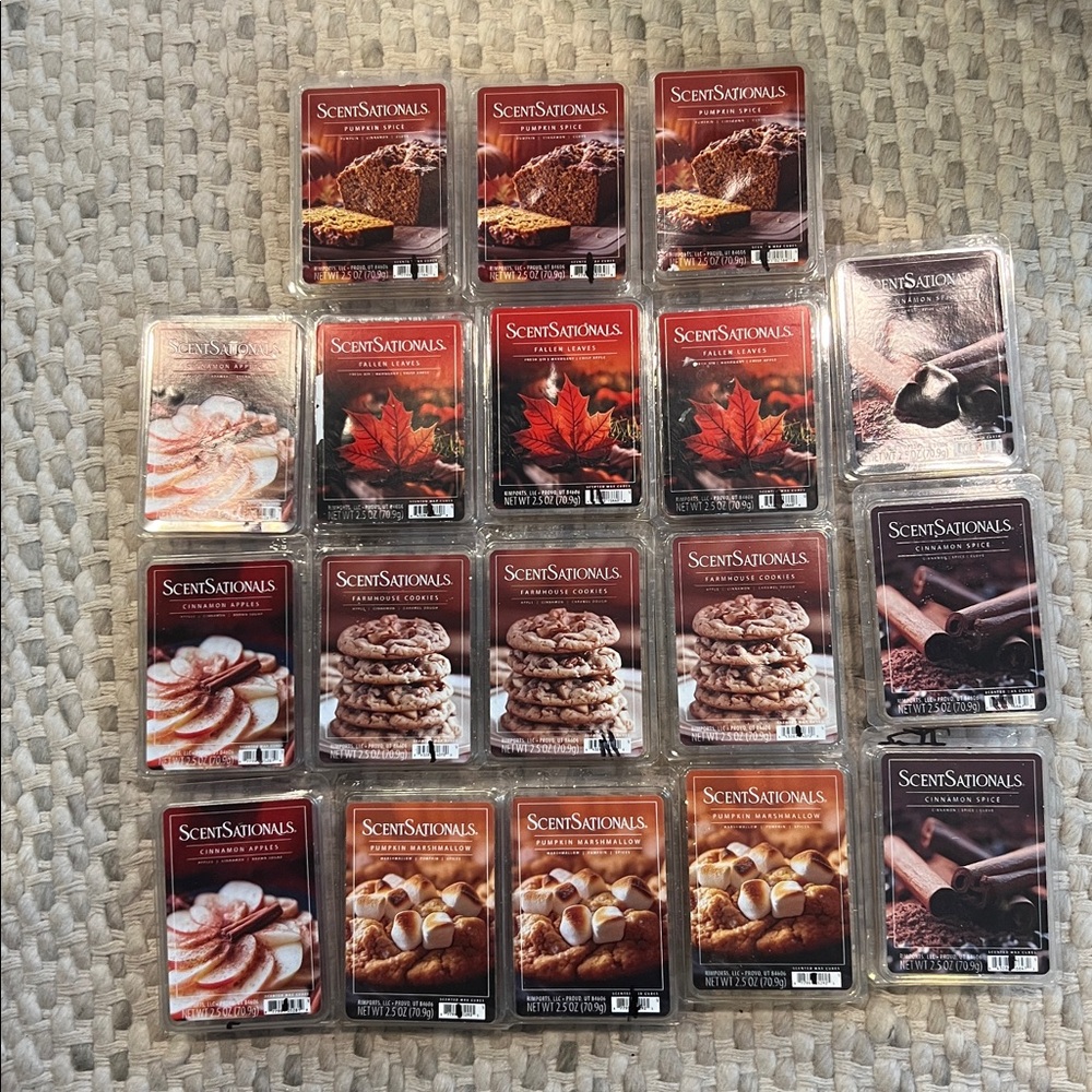 18 New fall scentsationals wax cubes melts pumpkin apple spice cinnamon